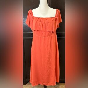 Forever 21 Orange Off-Shoulder Dress